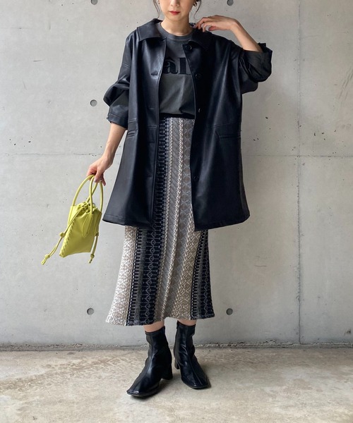 CAPRICIEUX LE'MAGE（カプリシューレマージュ）の「キカジャガードスカート（スカート・レディース・ブラック/モカ・FREE）」の16枚目の写真