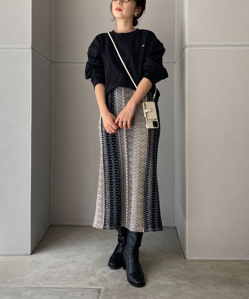 CAPRICIEUX LE'MAGE（カプリシューレマージュ）の「キカジャガードスカート（スカート・レディース・ブラック/モカ・FREE）」の18枚目の写真