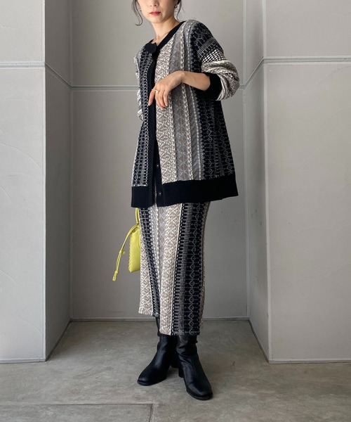 CAPRICIEUX LE'MAGE（カプリシューレマージュ）の「キカジャガードスカート（スカート・レディース・ブラック/モカ・FREE）」の20枚目の写真