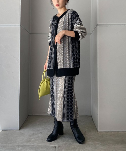 CAPRICIEUX LE'MAGE（カプリシューレマージュ）の「キカジャガードスカート（スカート・レディース・ブラック/モカ・FREE）」の22枚目の写真