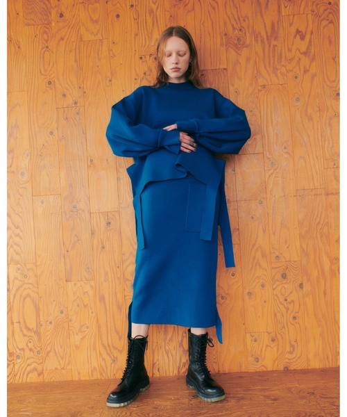 LE CIEL BLEU(ルシェルブルー)の「Wool Smooth Skirt(スカート・レディース・ライトグレー/ブラック/レッド/ブルー・36)」の5枚目の写真