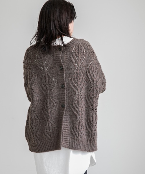 LOWRYS FARM(ローリーズファーム)の「2WAYスカシガラニットLS 238717(ニット/セーター・レディース・アイボリー/ブラウン/ダークブラウン・FREE)」の5枚目の写真
