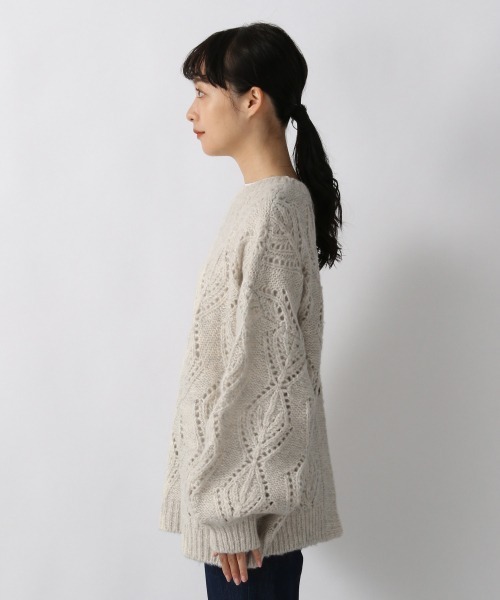 LOWRYS FARM（ローリーズファーム）の「2WAYスカシガラニットLS