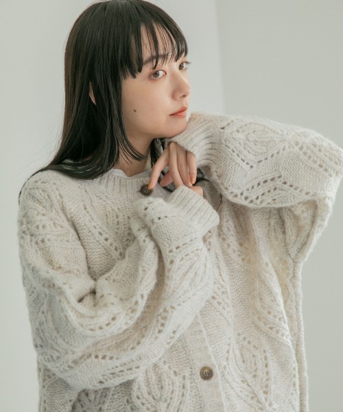 LOWRYS FARM(ローリーズファーム)の「2WAYスカシガラニットLS 238717(ニット/セーター・レディース・アイボリー/ブラウン/ダークブラウン・FREE)」の20枚目の写真