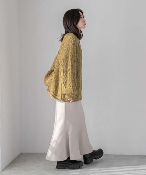 LOWRYS FARM(ローリーズファーム)の「2WAYスカシガラニットLS 238717(ニット/セーター・レディース・アイボリー/ブラウン/ダークブラウン・FREE)」の16枚目の写真