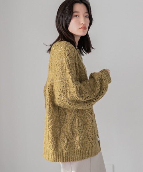 LOWRYS FARM(ローリーズファーム)の「2WAYスカシガラニットLS 238717(ニット/セーター・レディース・アイボリー/ブラウン/ダークブラウン・FREE)」の17枚目の写真