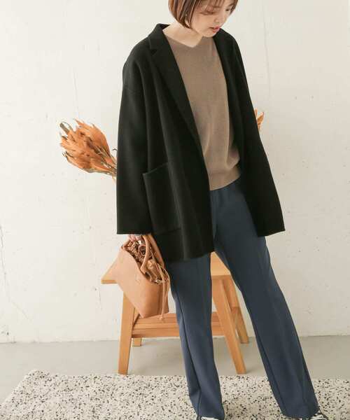 URBAN RESEARCH DOORS（アーバンリサーチドアーズ）の「ウールテーラーカラーショートコート（その他アウター・レディース・ブラック/カーキ/ライトベージュ・ONE）」の10枚目の写真