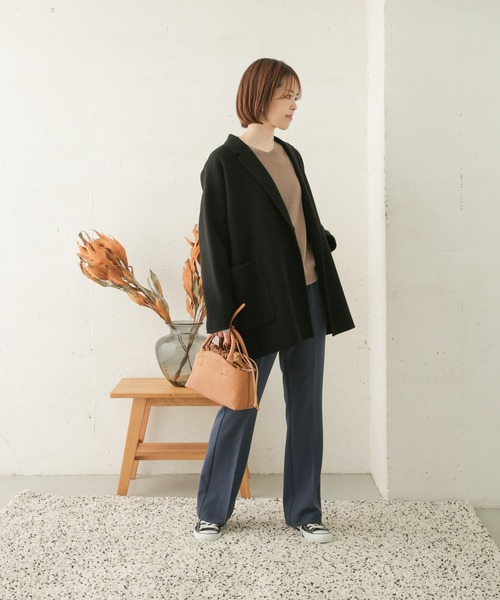 URBAN RESEARCH DOORS（アーバンリサーチドアーズ）の「ウールテーラーカラーショートコート（その他アウター・レディース・ブラック/カーキ/ライトベージュ・ONE）」の11枚目の写真