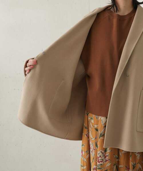URBAN RESEARCH DOORS（アーバンリサーチドアーズ）の「ウールテーラーカラーショートコート（その他アウター・レディース・ブラック/カーキ/ライトベージュ・ONE）」の20枚目の写真
