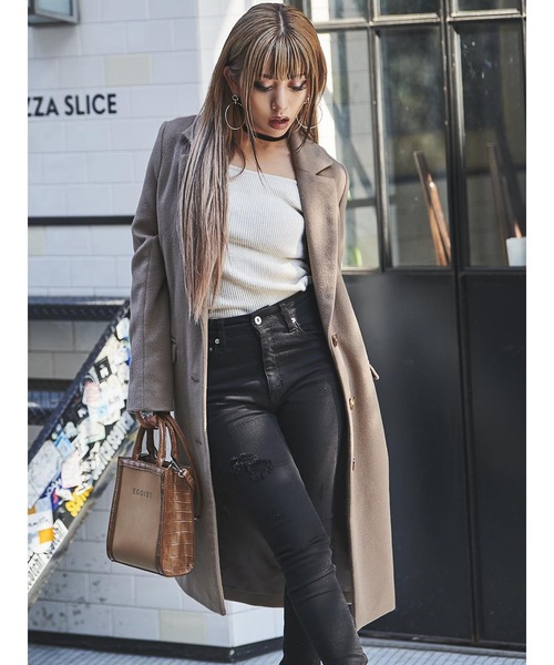 EGOIST（エゴイスト）の「Iラインシングルチェスターコート（チェスターコート・レディース・ブラック/ベージュ/マルチ・S/M）」の17枚目の写真