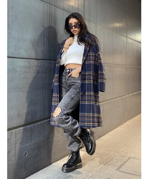 EGOIST（エゴイスト）の「Iラインシングルチェスターコート（チェスターコート・レディース・ブラック/ベージュ/マルチ・S/M）」の5枚目の写真