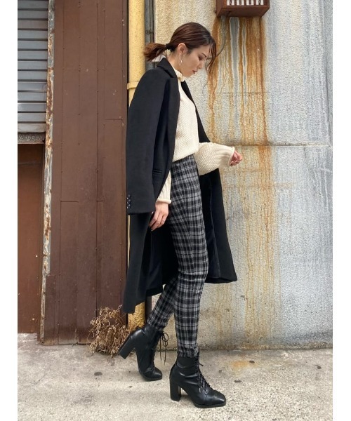 EGOIST（エゴイスト）の「Iラインシングルチェスターコート（チェスターコート・レディース・ブラック/ベージュ/マルチ・S/M）」の12枚目の写真