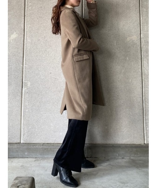 EGOIST（エゴイスト）の「Iラインシングルチェスターコート（チェスターコート・レディース・ブラック/ベージュ/マルチ・S/M）」の11枚目の写真