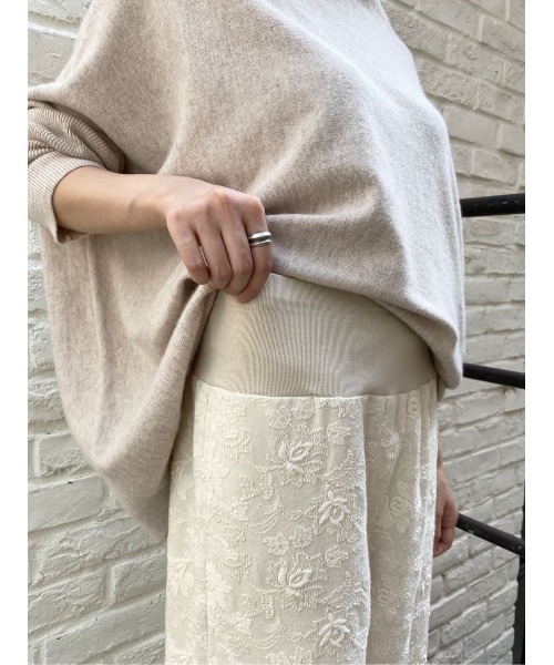 BEARDSLEY（ビアズリー）の「ウエストリブ刺繍パンツ（その他パンツ・レディース・アイボリー/ダークグレー・FREE）」の6枚目の写真