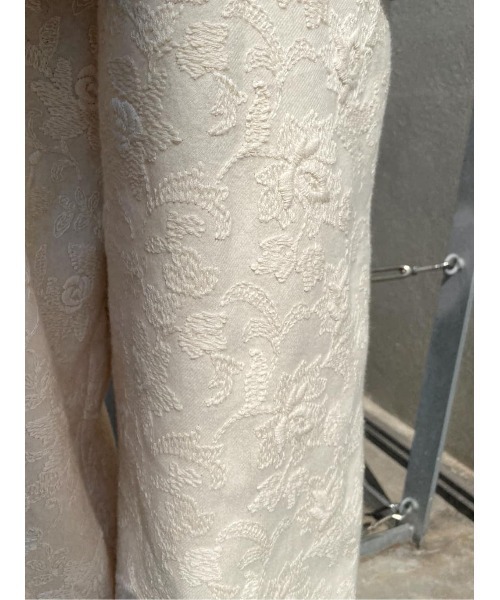 BEARDSLEY（ビアズリー）の「ウエストリブ刺繍パンツ（その他パンツ・レディース・アイボリー/ダークグレー・FREE）」の10枚目の写真