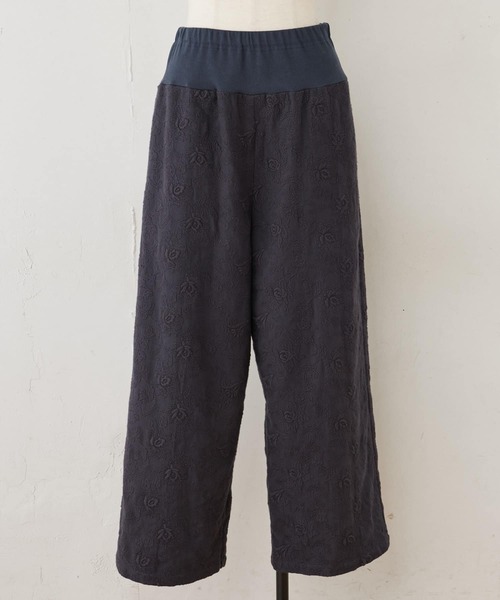 BEARDSLEY（ビアズリー）の「ウエストリブ刺繍パンツ（その他パンツ・レディース・アイボリー/ダークグレー・FREE）」の12枚目の写真