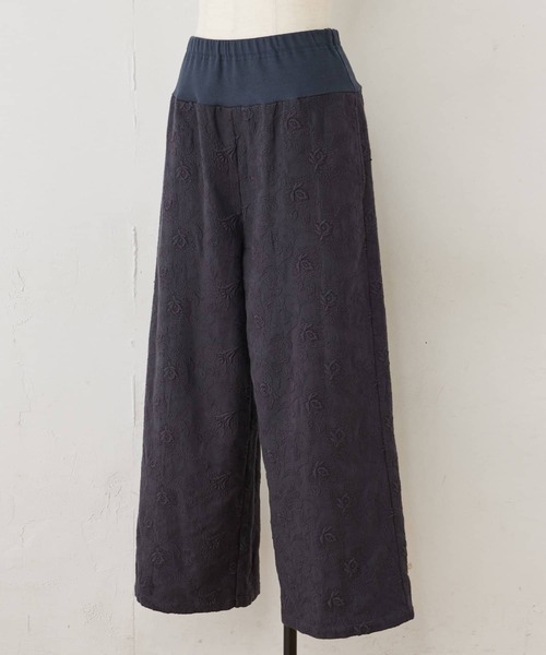 BEARDSLEY（ビアズリー）の「ウエストリブ刺繍パンツ（その他パンツ・レディース・アイボリー/ダークグレー・FREE）」の13枚目の写真