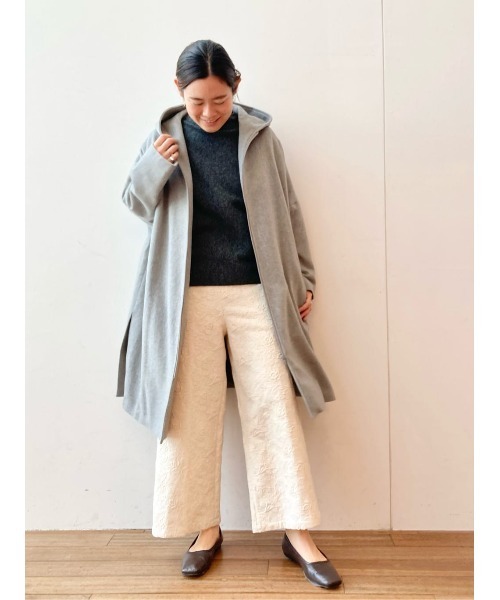 BEARDSLEY（ビアズリー）の「ウエストリブ刺繍パンツ（その他パンツ・レディース・アイボリー/ダークグレー・FREE）」の22枚目の写真