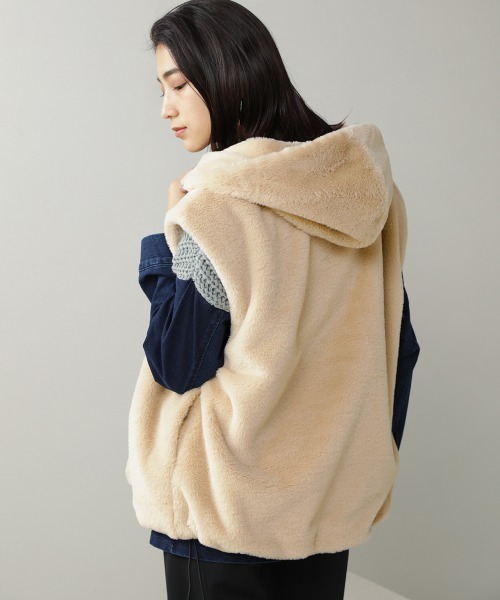 Bou Jeloud（ブージュルード）の「エコファーベスト（その他アウター・レディース・ベージュ/ブラウン/グリーン・38）」の16枚目の写真