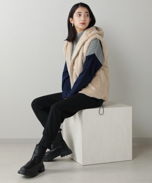 Bou Jeloud（ブージュルード）の「エコファーベスト（その他アウター・レディース・ベージュ/ブラウン/グリーン・38）」の17枚目の写真