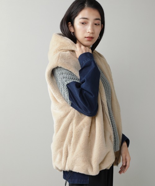 Bou Jeloud（ブージュルード）の「エコファーベスト（その他アウター・レディース・ベージュ/ブラウン/グリーン・38）」の19枚目の写真