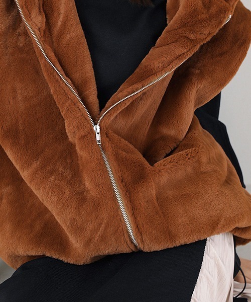 Bou Jeloud（ブージュルード）の「エコファーベスト（その他アウター・レディース・ベージュ/ブラウン/グリーン・38）」の10枚目の写真