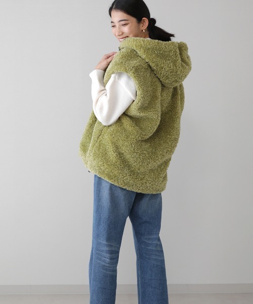 Bou Jeloud（ブージュルード）の「エコファーベスト（その他アウター・レディース・ベージュ/ブラウン/グリーン・38）」の14枚目の写真