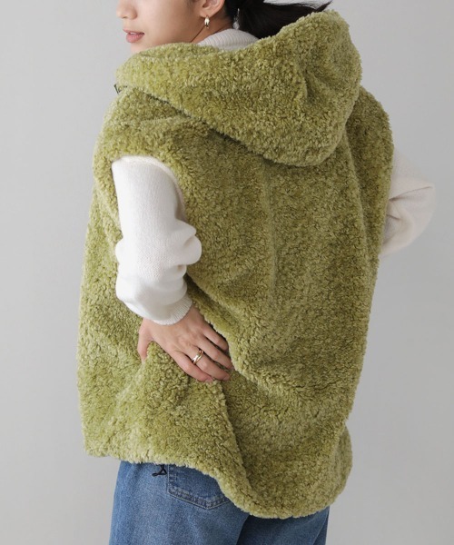 Bou Jeloud（ブージュルード）の「エコファーベスト（その他アウター・レディース・ベージュ/ブラウン/グリーン・38）」の15枚目の写真