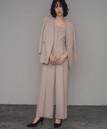 ノーカラージャケット・オールインワン セットアップ パンツドレス パーティードレス 結婚式 お呼ばれ オケージョン 七五三 二次会 成人式 同窓会 謝恩会 フォーマル セレモニー 卒業式 卒園式 入学式 入園式 ママ 母親【洗える】《着用動画あり》