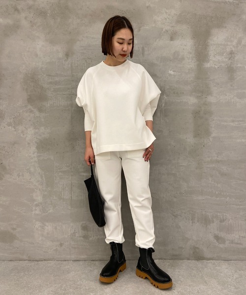 BEARDSLEY（ビアズリー）の「パギンスよりゆとりのあるシルエット ダンボールテーパードパンツ（その他パンツ・レディース・ホワイト/ブラック・FREE）」の9枚目の写真