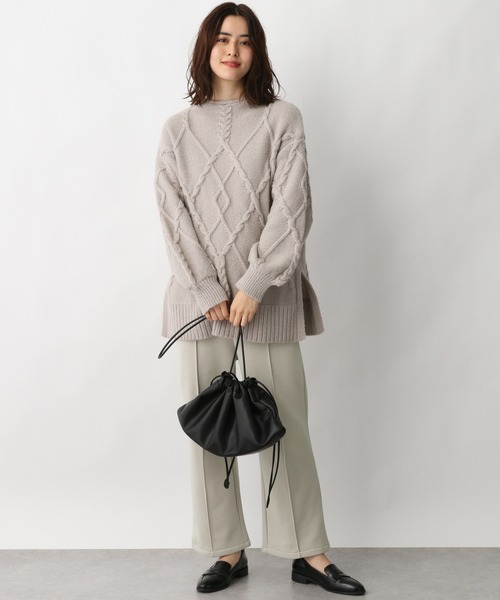 LEPSIM（レプシィム）の「マタニティ／センターピンタックフレアパンツ　258075（マタニティウェア/グッズ・レディース・ブラック/ブルー/グレイッシュベージュ・FREE）」の20枚目の写真