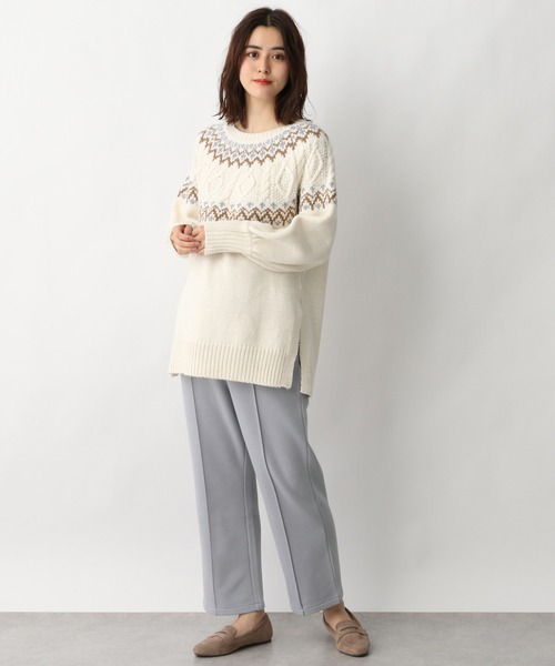 LEPSIM（レプシィム）の「マタニティ／センターピンタックフレアパンツ　258075（マタニティウェア/グッズ・レディース・ブラック/ブルー/グレイッシュベージュ・FREE）」の9枚目の写真