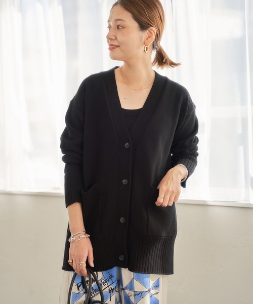 JOURNAL STANDARD（ジャーナルスタンダード）の「コットンツイストヤーンカーディガン◆（カーディガン/ボレロ・レディース・ブルー/グレー系その他/ブラック/ピンク・フリー）」の7枚目の写真