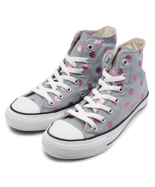 GOLDEN  ピンクグレー ハイカットスニーカー CONVERSE（コンバース）の「ALL STAR SHINYDOT HI / オールスター