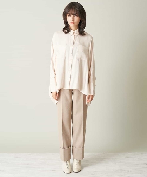 A de a.v.v（アードアー・ヴェ・ヴェ）の「（SET UP対応）メルトンストレートパンツ（その他パンツ・レディース・ブラック/ベージュ・38/36）」の7枚目の写真