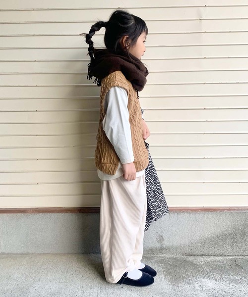 CIAOPANIC TYPY（チャオパニックティピー）の「【KIDS】ケーブルニットドッキングプルオーバー（Tシャツ/カットソー・キッズ・チャコールグレー/ベージュ/アイボリー・MEDIUM/XX-LARGE/X-LARGE/LARGE/SMALL）」の12枚目の写真