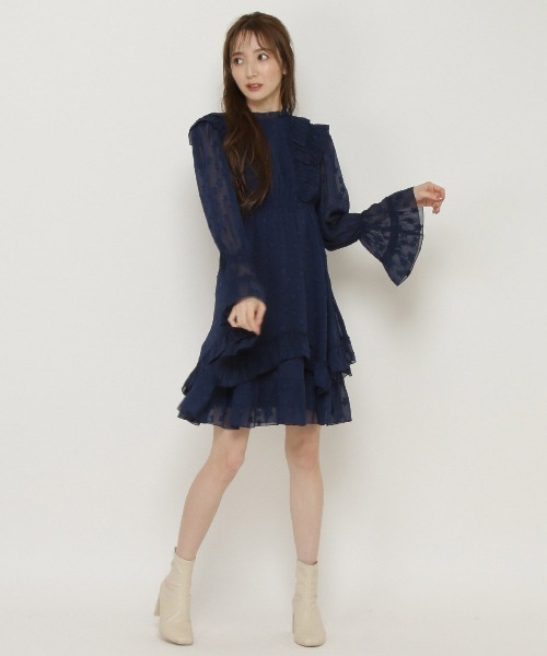 WILLSELECTION（ウィルセレクション）の「【星来コラボ】スタージャガードフリルミニワンピース（ワンピース・レディース・ライトグレー/ブラック/ネイビー・MEDIUM）」の20枚目の写真