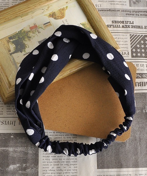 モノトーン ドット 水玉模様 ターバン ヘアターバン ヘアバンド モノクロ 