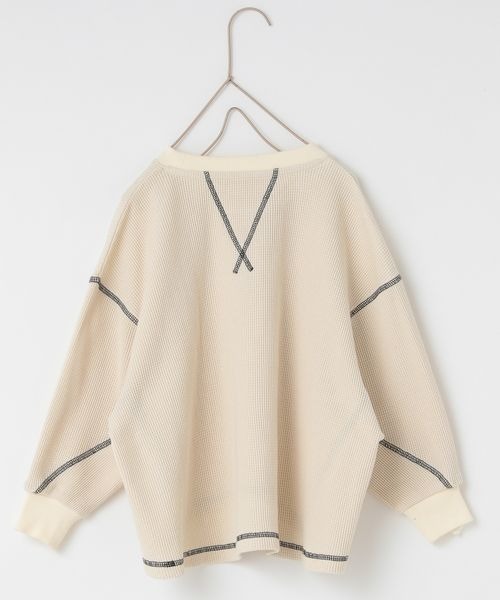 LOWRYS FARM(ローリーズファーム)の「ワッフルステッチプルオーバー 261171(Tシャツ/カットソー・キッズ・ブラック/カーキ/アイボリー・110cm/120cm/130cm/140cm/150cm)」の8枚目の写真