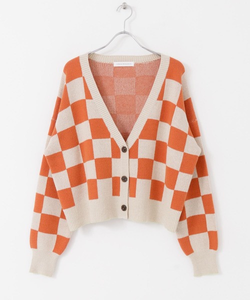 URBAN RESEARCH（アーバンリサーチ）の「チェッカーVネックカーディガン（カーディガン/ボレロ・レディース・ブルー系その他/オレンジ系その他・FREE）」の13枚目の写真