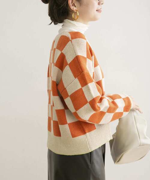URBAN RESEARCH（アーバンリサーチ）の「チェッカーVネックカーディガン（カーディガン/ボレロ・レディース・ブルー系その他/オレンジ系その他・FREE）」の17枚目の写真