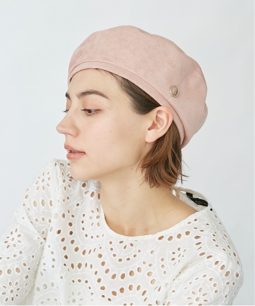 Chapeau d' O(シャポードオー)の「Chapeau d' O Suede Monty Beret(ハンチング/ベレー帽・レディース・ピンク/ベージュ/ブラック・M/57.5cm)」の16枚目の写真
