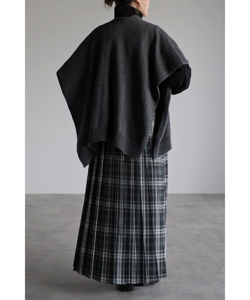 Bonjour Sagan（ボンジュールサガン）の「プリーツマキシチェックスカート（スカート・レディース・ネイビー・FREE）」の2枚目の写真