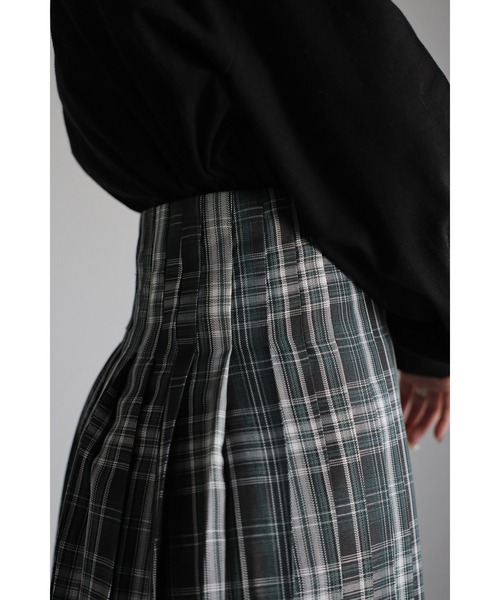 Bonjour Sagan（ボンジュールサガン）の「プリーツマキシチェックスカート（スカート・レディース・ネイビー・FREE）」の8枚目の写真