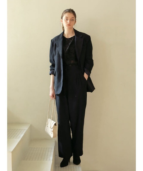 ACYM(アシーム)の「Box over slacks パンツ(スラックス・レディース・ネイビー/ベージュ・FREE)」の7枚目の写真