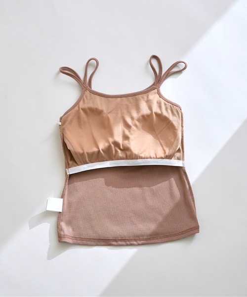 prose verse(プロズヴェール)の「Wストラップカップ付きテレコキャミ(キャミソール・レディース・オフホワイト/ブラック/グレイッシュベージュ・MEDIUM/LARGE)」の4枚目の写真