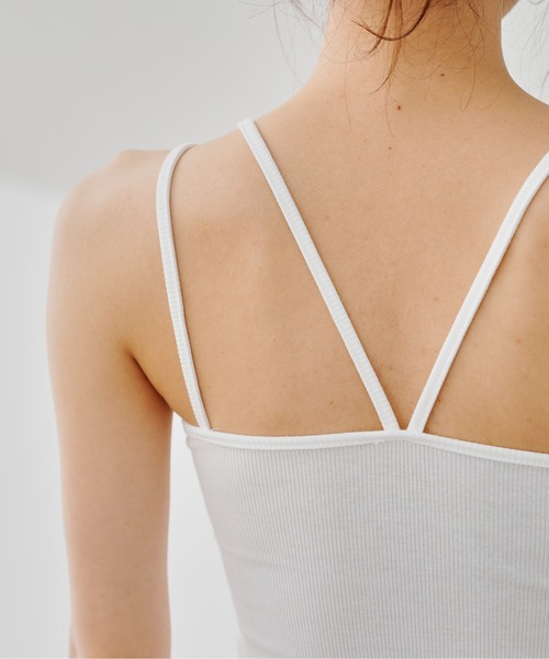 prose verse(プロズヴェール)の「Wストラップカップ付きテレコキャミ(キャミソール・レディース・オフホワイト/ブラック/グレイッシュベージュ・MEDIUM/LARGE)」の13枚目の写真