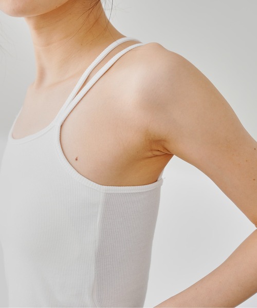 prose verse(プロズヴェール)の「Wストラップカップ付きテレコキャミ(キャミソール・レディース・オフホワイト/ブラック/グレイッシュベージュ・MEDIUM/LARGE)」の16枚目の写真