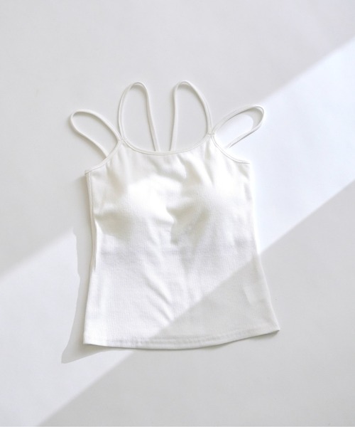 prose verse(プロズヴェール)の「Wストラップカップ付きテレコキャミ(キャミソール・レディース・オフホワイト/ブラック/グレイッシュベージュ・MEDIUM/LARGE)」の19枚目の写真