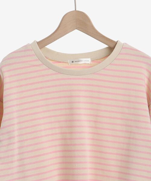 MAJESTIC LEGON（マジェスティックレゴン）の「ボーダーショートトップス（Tシャツ/カットソー・レディース・ホワイト系その他2/ピンク系その他2/グリーン系その他/ブラック系その他・MEDIUM）」の15枚目の写真